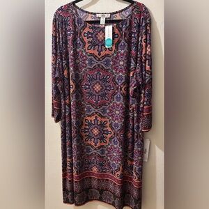 Wisp size 24W Elegant Multicolor Patterned Dress